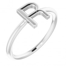 14K White Initial R Ring - 51895203P