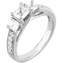 14K White 7/8 CTW Diamond Engagement Ring - 6472260002P