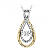 Gems One 14KT White & Yellow Gold & Diamond Rhythm Of Love Neckwear Pendant  - 1/10 ctw - ROL1008-4WYC