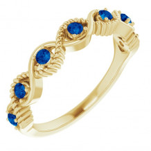 14K Yellow Blue Sapphire Stackable Ring - 720466025P