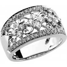 14K White 3/4 CTW Diamond Anniversary Band - 63310294028P