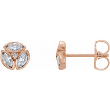 14K Rose 1/2 CTW Diamond Earrings - 86445602P