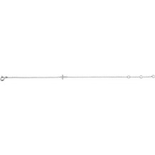 14K White .04 CTW Diamond Sideways Cross Youth 7 Bracelet - R48043100P