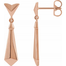 14K Rose Geometric Dangle Earrings - 8714960002P