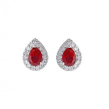 Gems One 10Kt White Gold Diamond (1/8Ctw) & Ruby (3/8 Ctw) Earring - ER31976-1WDR