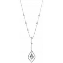 14K White 7/8 CTW Diamond Geometric 18 Necklace - 68236101P