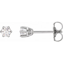 14K White 3 mm I1 1/5 CTW Diamond 6-Prong Wire Basket Earrings - 292366000P