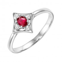 Gems One 14Kt White Gold Diamond (1/20Ctw) & Ruby (1/6 Ctw) Ring - FR4031-4WCR