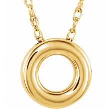 14K Yellow 10 mm Circle 18 Necklace - 863221019P