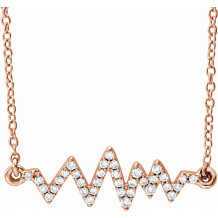 14K Rose 1/6 CTW Diamond Heartbeat 16-18 Necklace - 65214660002P