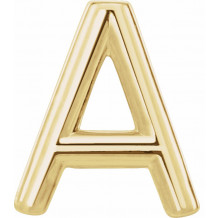 14K Yellow Single Initial A Earring - 86800102P