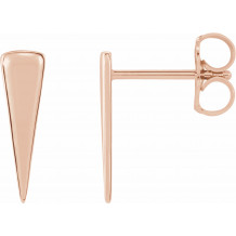 14K Rose 12x3.27 mm Triangle Earrings - 86761602P