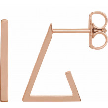 14K Rose Triangle Hoop Earrings - 86988602P