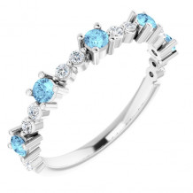 14K White Aquamarine & 1/5 CTW Diamond Ring - 72051612P