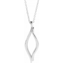 14K White Freeform 16-18 Necklace - 86741600P