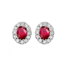 Gems One 14Kt White Gold Diamond (1/5Ctw) & Ruby (1 1/3 Ctw) Earring - HDER021-4WCR