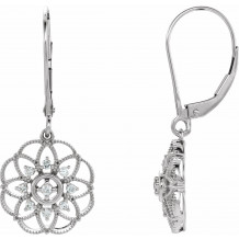 14K White 1/5 CTW Diamond Granulated Filigree Earrings - 65260660002P