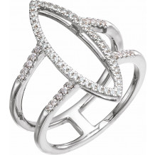 14K White 1/4 CTW Diamond Geometric Ring - 65242260000P