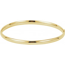 14K Yellow 4 mm Hinged Bangle Bracelet - BRC180239014P