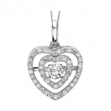Gems One 14KT White Gold & Diamond Rhythm Of Love Neckwear Pendant  - 3/8 ctw - ROL1018-4WC