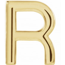 14K Yellow Single Initial R Earring - 86800204P