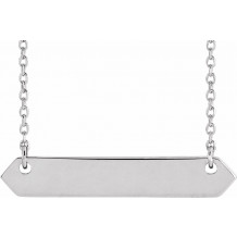 14K White 33x6 mm Geometric 16-18 Necklace - 86557600P