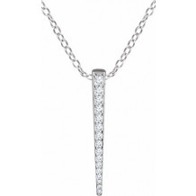 14K White 1/4 CTW Diamond Graduated 16-18 Bar Necklace - 65221760001P