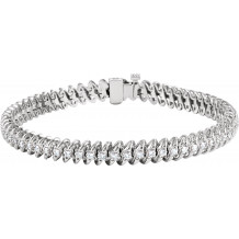 14K White 1 1/5 CTW Diamond Line 71/4 Bracelet - 6739360001P