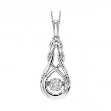 Gems One Silver (SLV 995) & Diamonds Stunning Neckwear Pendant - 1/10 ctw - ROL1019-SSBL