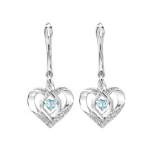 Gems One Silver Diamond (1/50 Ctw) & Created-Aquamarine (1/4 Ctw) Earring - ROL2165A