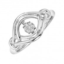 Gems One Silver (SLV 995) Diamond Rhythm Of Love Fashion Ring  - 1/10 ctw - ROL1175-SSWD