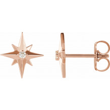 14K Rose .03 CTW Diamond Star Earrings - 86749602P