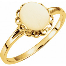 14K Yellow 8x6.7 mm Oval Signet Ring - 51926368P