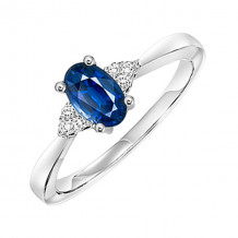 Gems One 10Kt White Gold Diamond (1/20Ctw) & Sapphire (1/2 Ctw) Ring - FR4027-1WDS