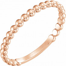 14K Rose 2 mm Stackable Bead Ring - 516081003P
