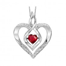 Gems One Silver Diamond (1/50 Ctw) & Created-Garnet (1/3 Ctw) Pendant - ROL1165G