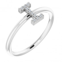 14K White .04 CTW Diamond Initial I Ring - 1238346040P