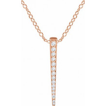 14K Rose 1/4 CTW Diamond Graduated Bar 16-18 Necklace - 65221760002P