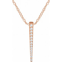 14K Rose 1/4 CTW Diamond Graduated Bar 16-18 Necklace - 65221760002P