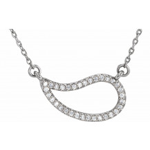 14K White 1/6 CTW Diamond Paisley 18 Necklace - 86500101P