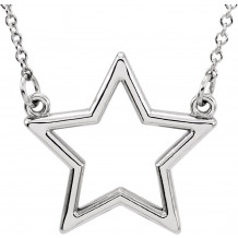14K White Star 16 Necklace - 85877101P