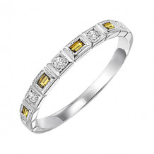 Gems One 14Kt White Gold Diamond (1/10Ctw) & Citrine (1/8 Ctw) Ring - FR1228-4WD