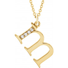 14K Yellow .02 CTW Diamond Lowercase Initial m 16 Necklace - 8580360037P