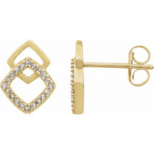 14K Yellow 1/10 CTW Diamond Geometric Earrings - 65227260002P