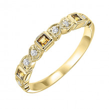 Gems One 14Kt Yellow Gold Diamond (1/10Ctw) & Citrine (1/6 Ctw) Ring - FR1234-4YD