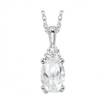 Gems One 10Kt White Gold Diamond (1/50Ctw) & White Topaz (1/2 Ctw) Pendant - FP4022-1WDWT