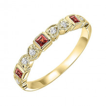 Gems One 14Kt Yellow Gold Diamond (1/10Ctw) & Garnet (1/6 Ctw) Ring - FR1231-4YD