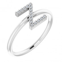 14K White .06 CTW Diamond Initial Z Ring - 1238346125P