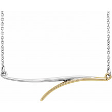 14K White/Yellow Freeform Bar 16 Necklace - 86305101P