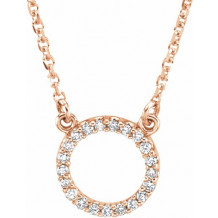 14K Rose 1/10 CTW Diamond Circle 16 Necklace - 66417100003P